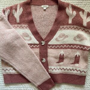 Debut Rose and Cream Knit Sweater